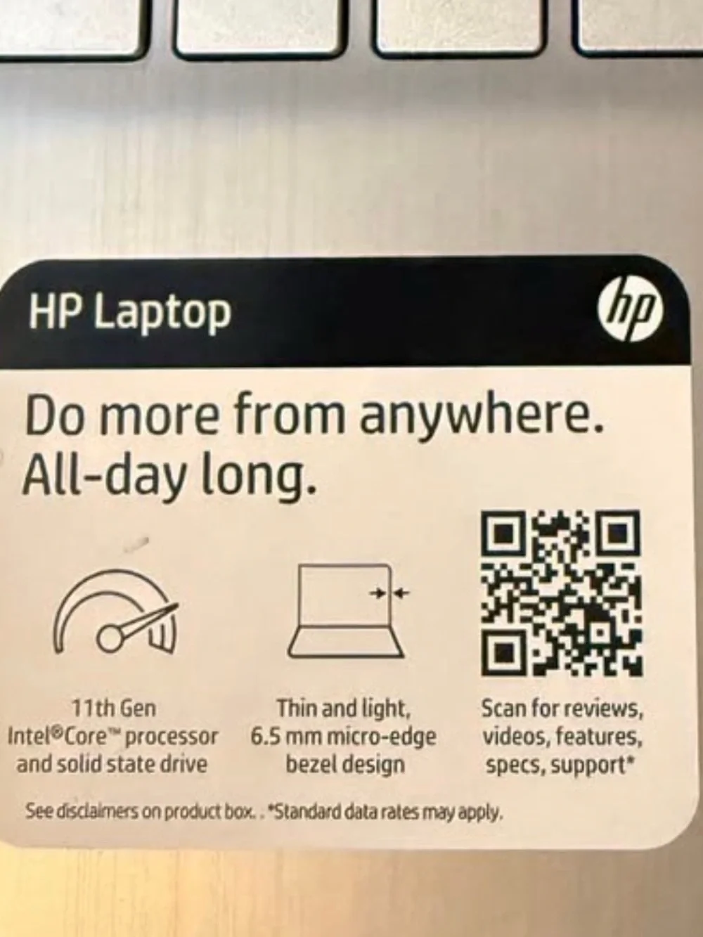 HP laptop featuring